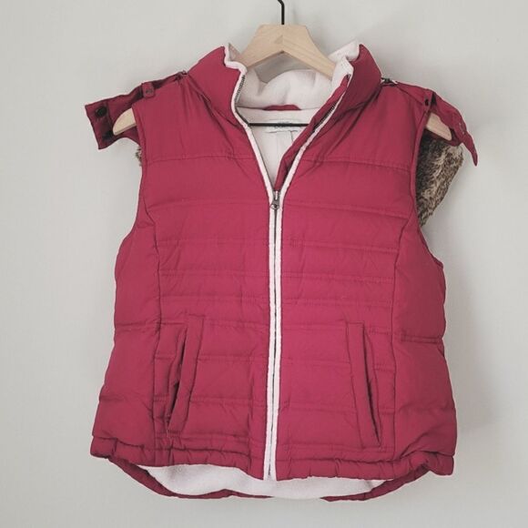 Ann Taylor Loft Vintage Down Vest in Red Size Small - Picture 1 of 9
